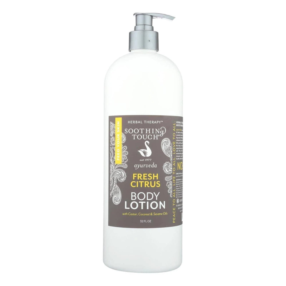 Soothing Touch Fresh Citrus Body Lotion 32-oz bottle providing daily hydration for dry skin.