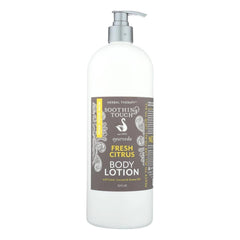 Soothing Touch Fresh Citrus Body Lotion 32-oz bottle providing daily hydration for dry skin.