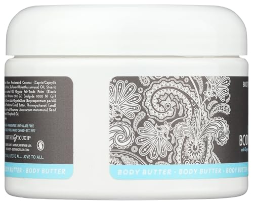 Soothing Touch Naked Body Butter being applied to hands and elbows