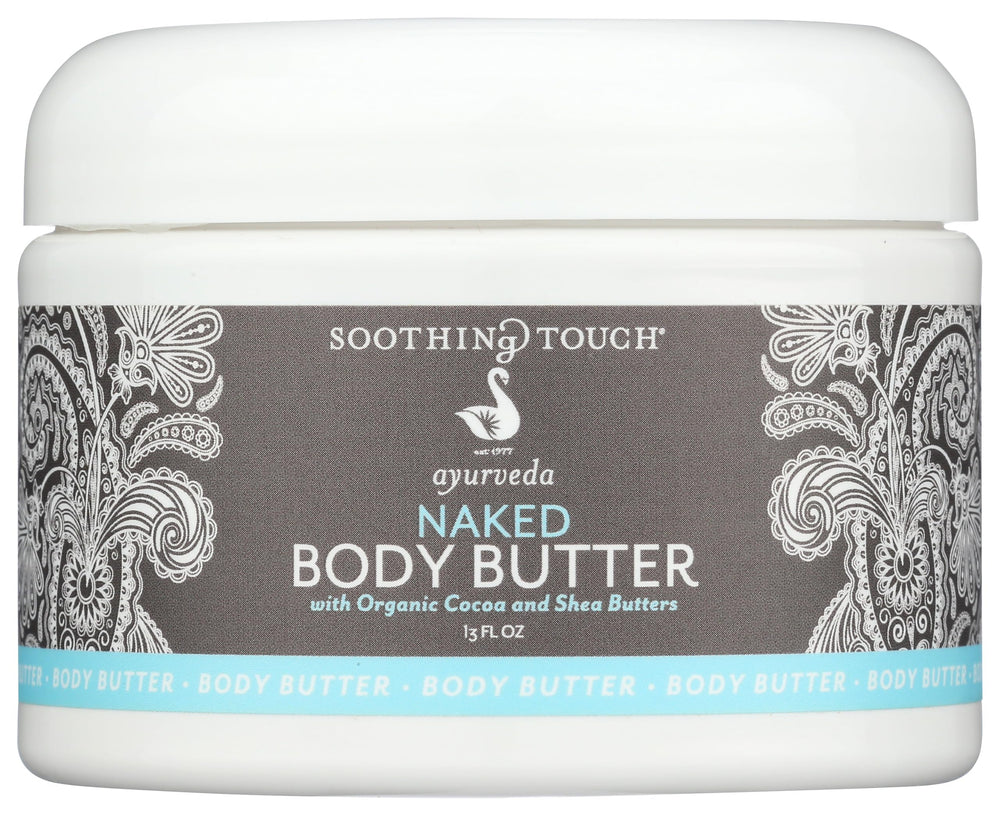 Soothing Touch Naked Body Butter unscented bottle showing fragrance-free hydration for all-over moisture
