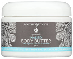 Soothing Touch Naked Body Butter unscented bottle showing fragrance-free hydration for all-over moisture