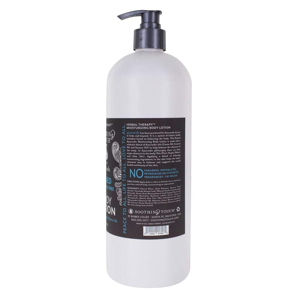 Soothing Touch Naked Body Lotion pump application demonstrates easy, head-to-toe hydration