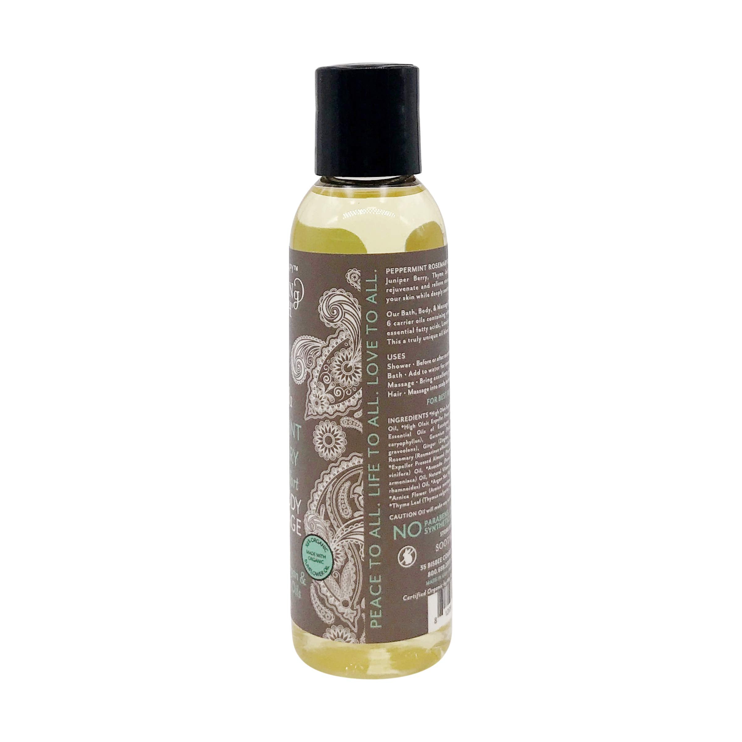 Soothing Touch organic bath oil applied to skin for deep moisture.