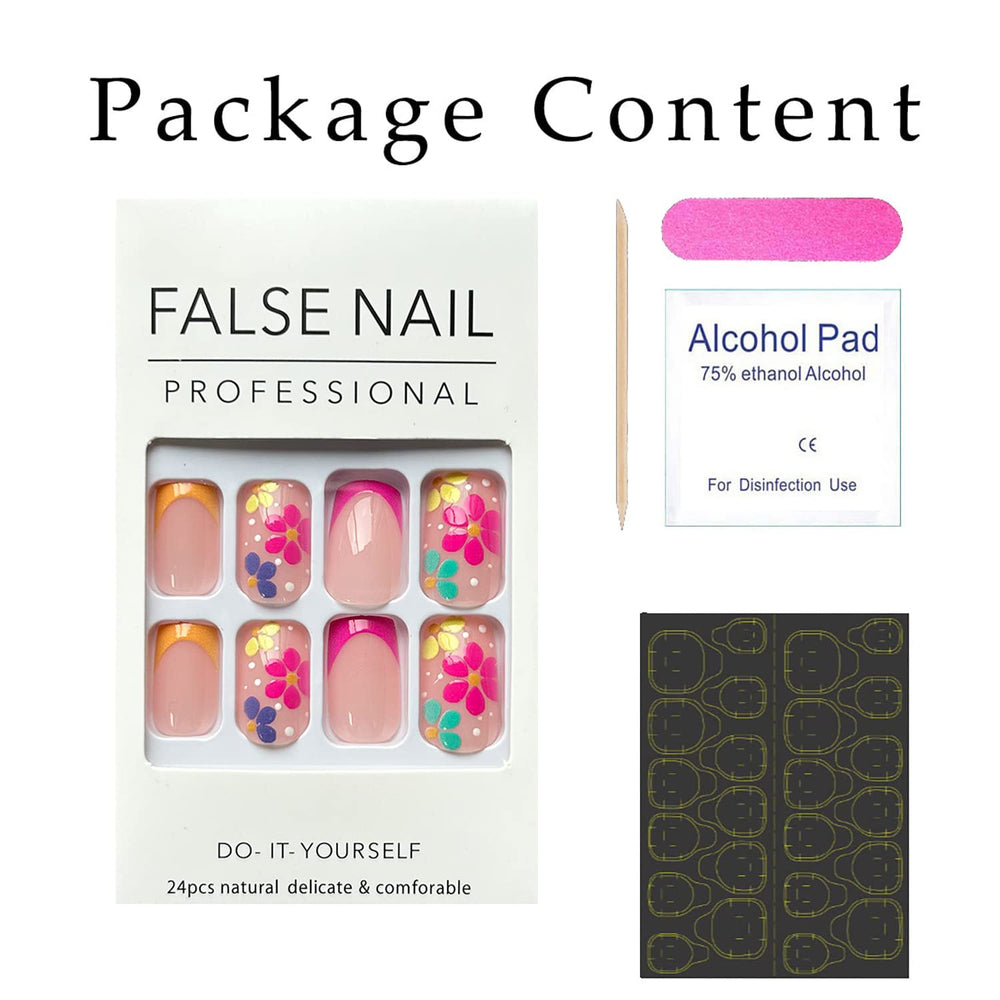 SOOZEE teen-friendly floral design nails offering versatile daily wear.