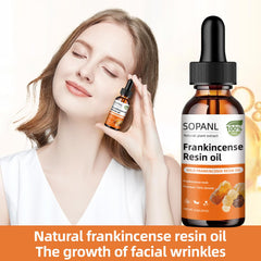 SOPANL Frankincense Resin Oil texture close-up reveals lightweight finish.