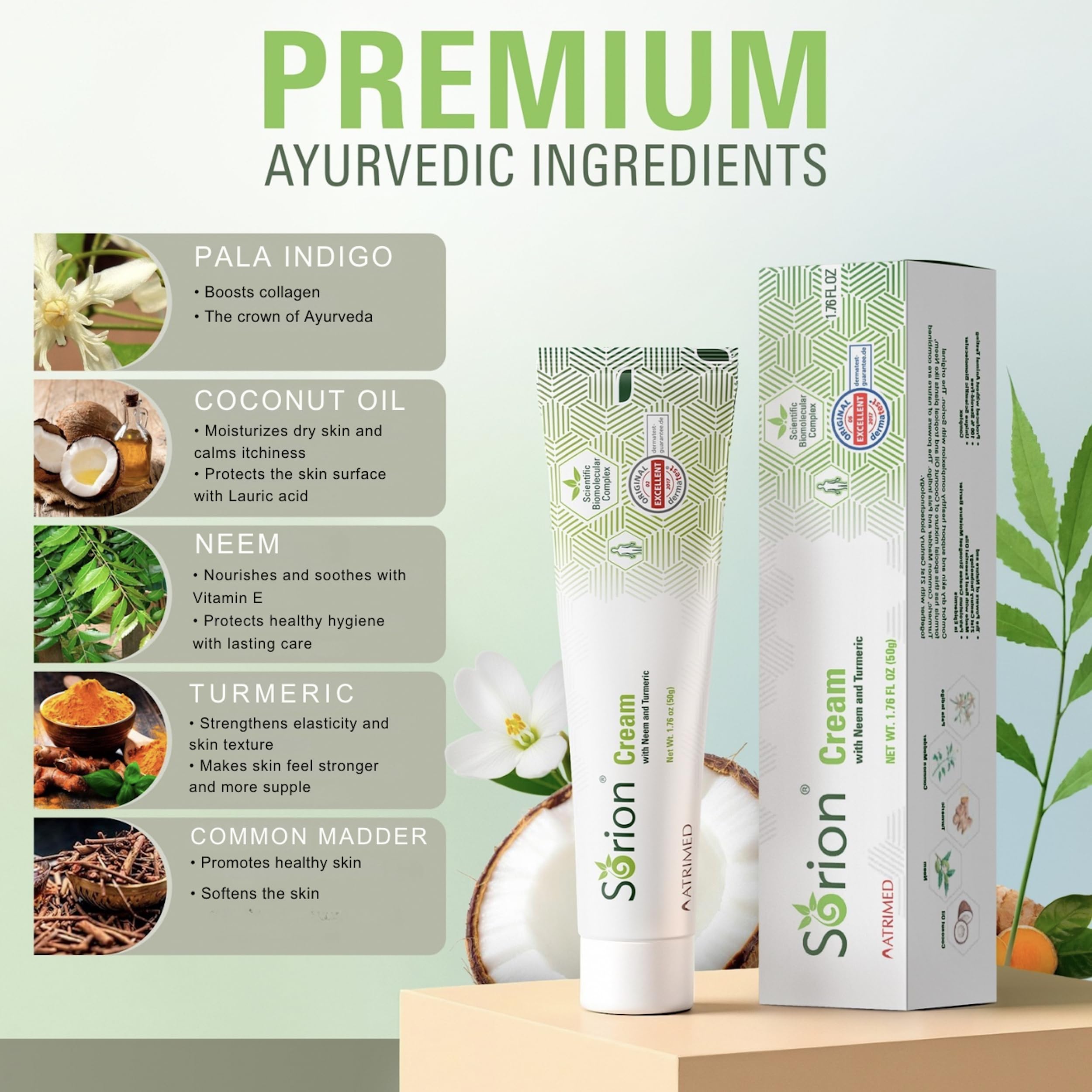 Sorion Cream on a bathroom counter ready for routine skincare.