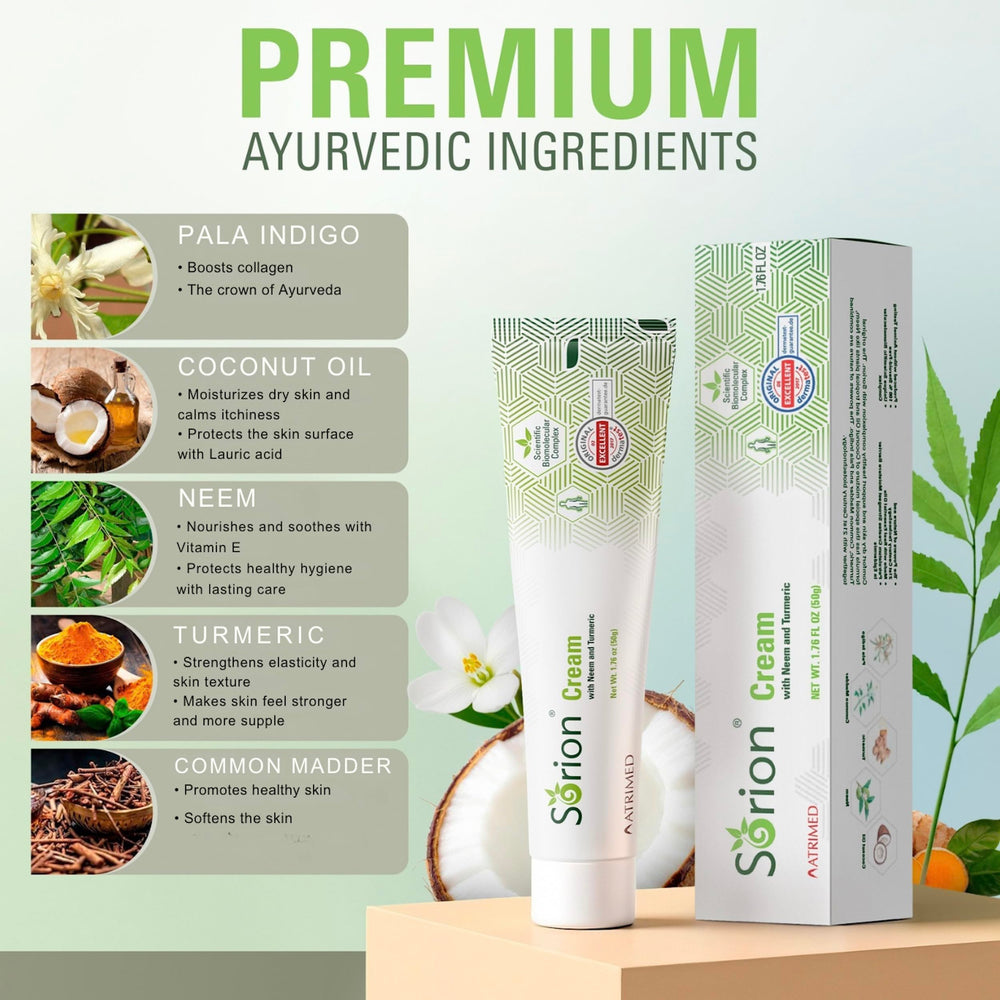 Sorion Cream on a bathroom counter ready for routine skincare.