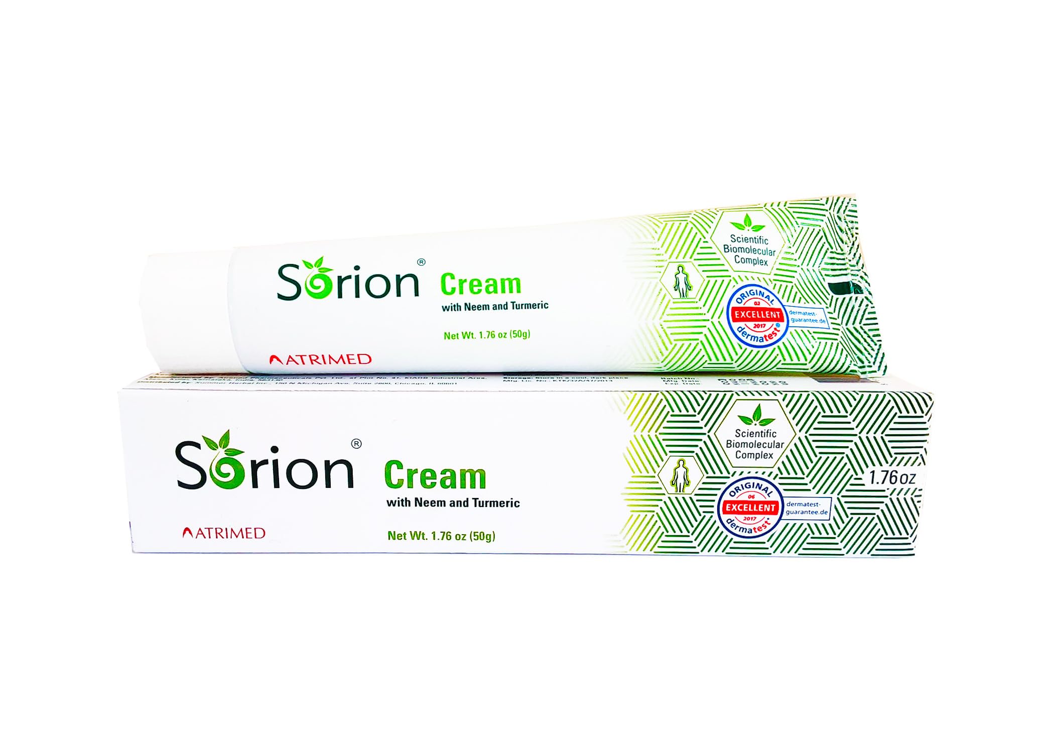 Sorion Cream jar top view showing rich texture and premium packaging.