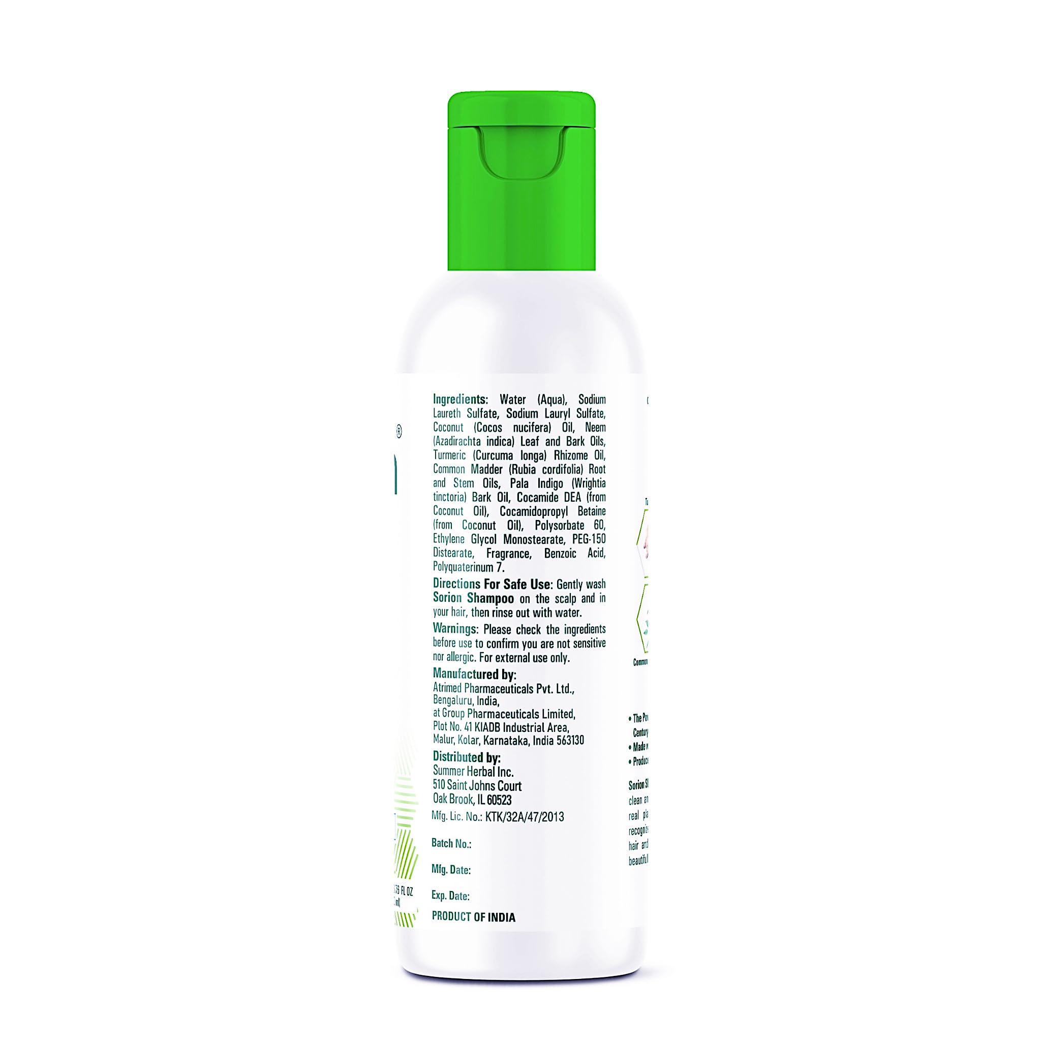 Sorion Shampoo pala-indigo oil drops highlight soothing scalp care and shine.
