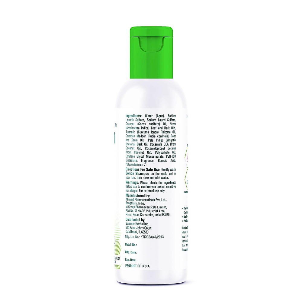 Sorion Shampoo pala-indigo oil drops highlight soothing scalp care and shine.
