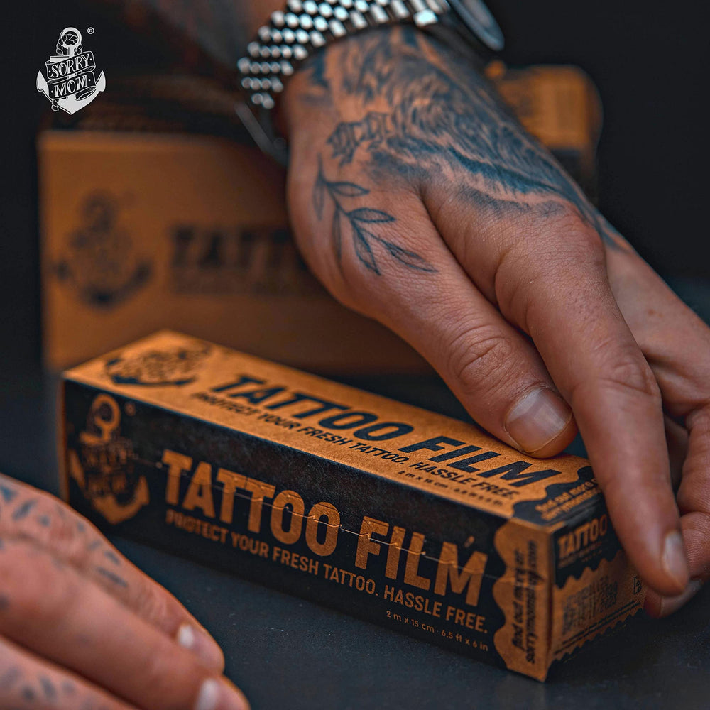 Sorry Mom 6.5ft film length offers extended coverage for larger tattoos.