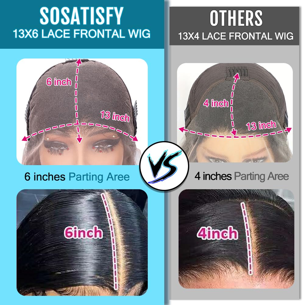 SOSATISFY 13x6 HD lace close-up, breathable transparent lace detail.