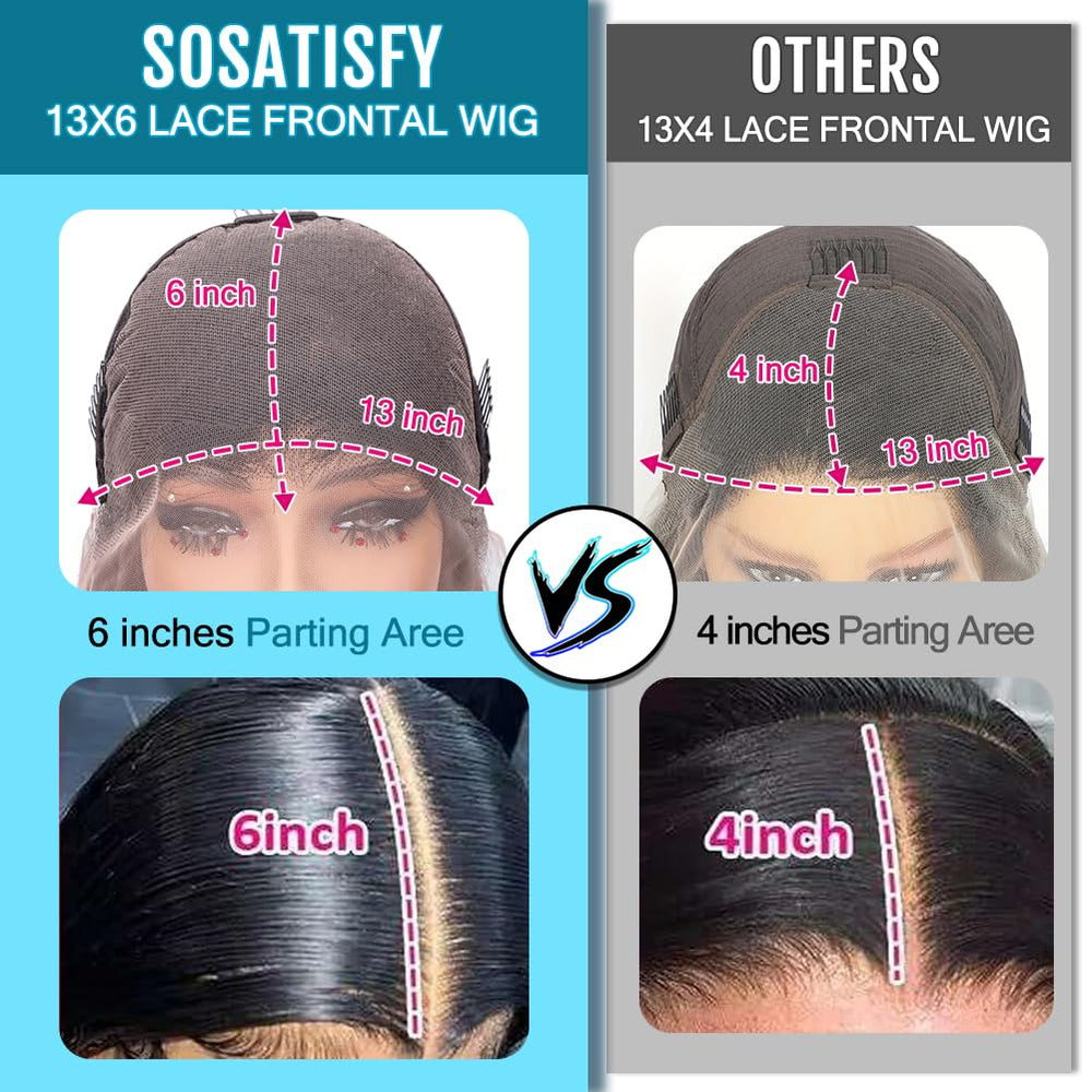 SOSATISFY 13x6 HD lace close-up, breathable transparent lace detail.