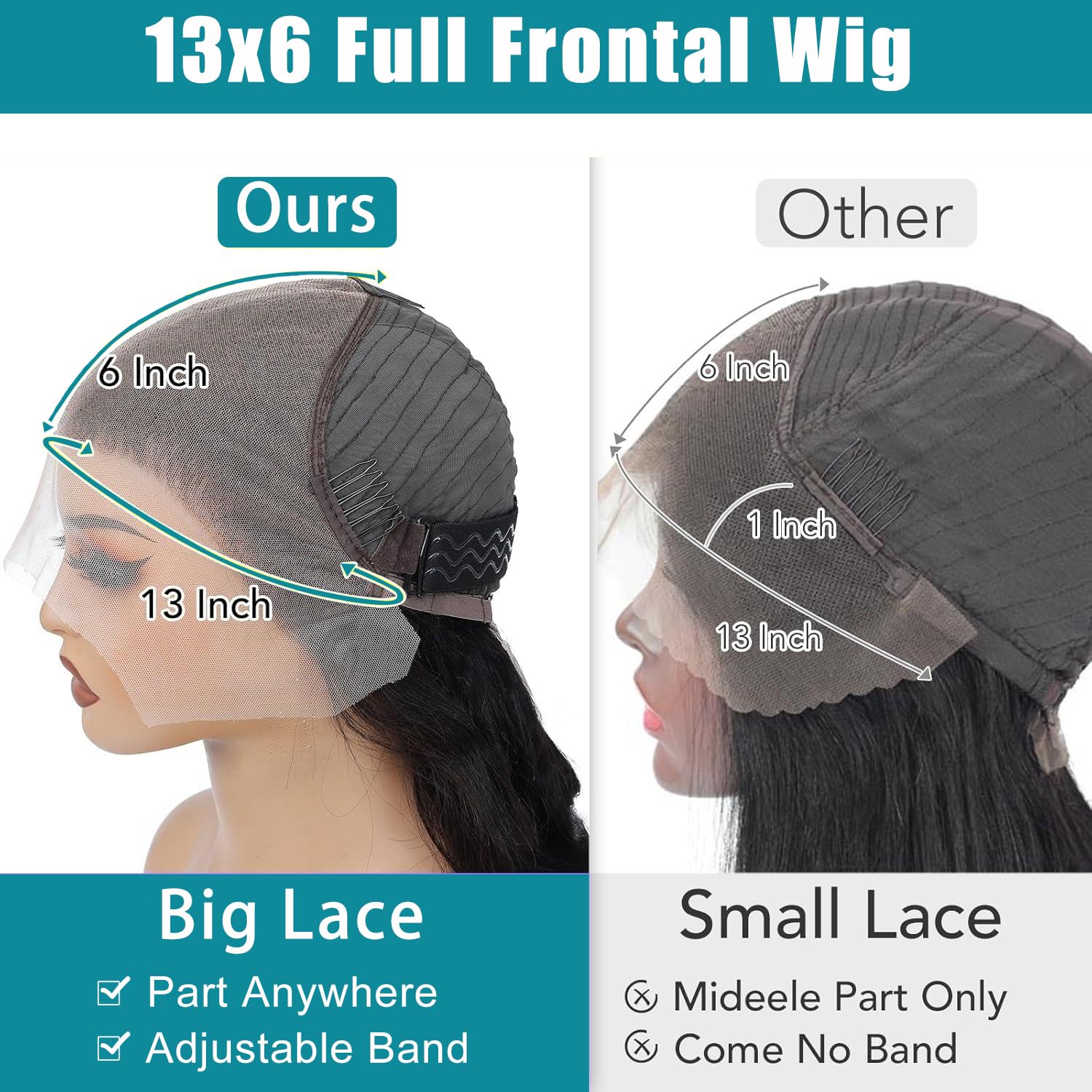 SOSATISFY glueless cap with adjustable strap for secure wear.
