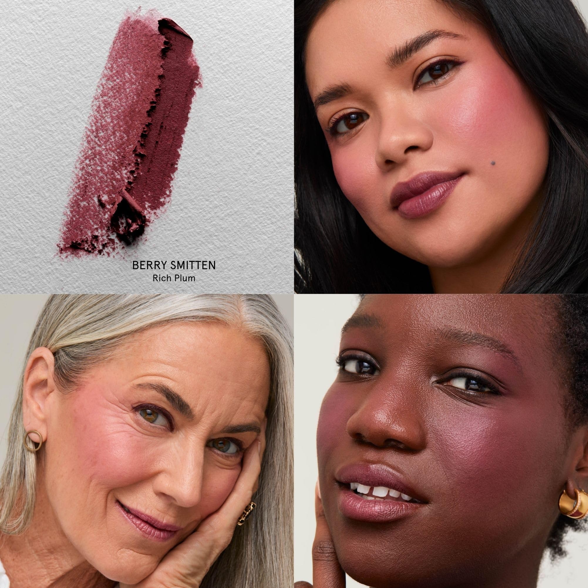 SOSHE Berry Smitten cheek swatch demonstrates buildable color depth