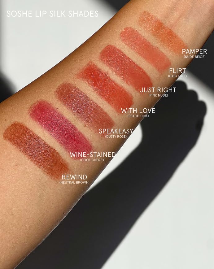Lips wearing SOSHE Ceramide Lip Silk for glossy, hydrating finish