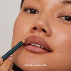 SOSHE hydrating formula lip liner swatches on skin, shows rich color payoff.