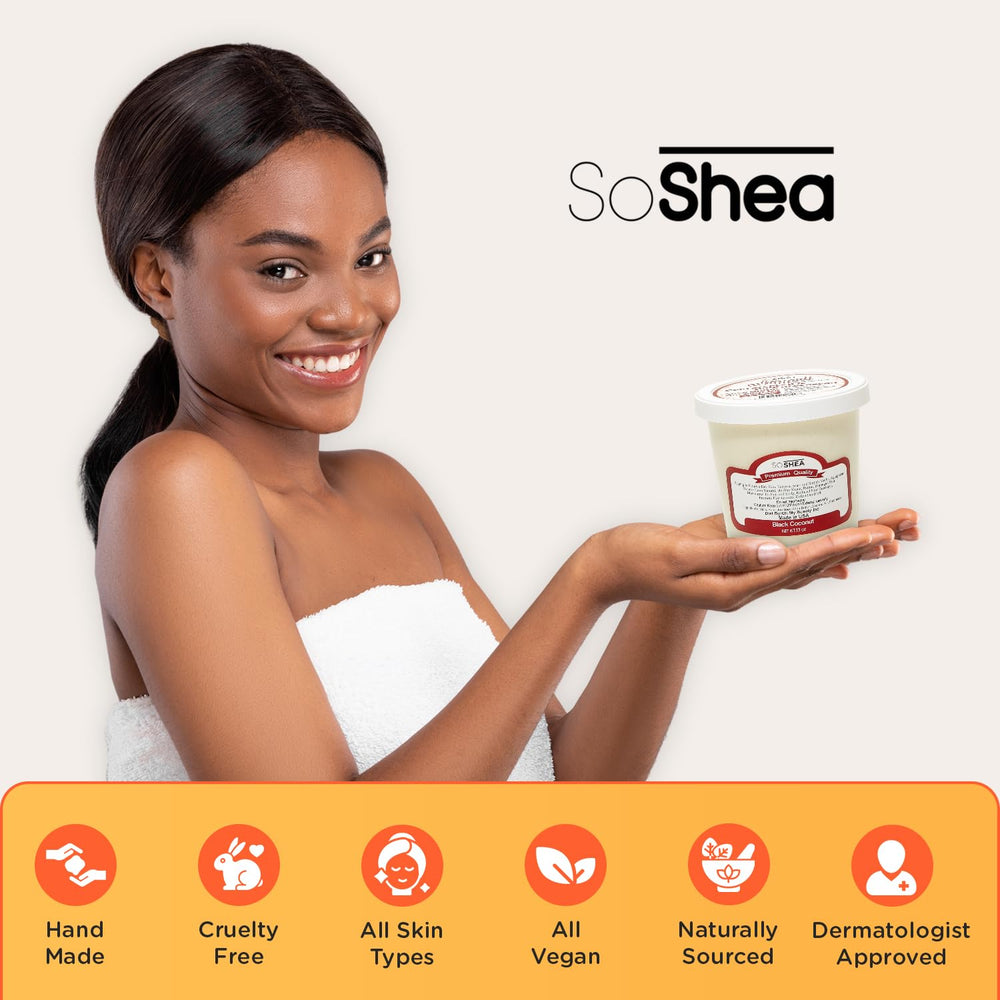 SoShea for hair care nourishes strands with lightweight moisture and shine.