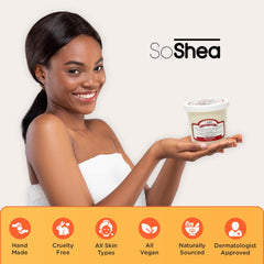 SoShea for hair care nourishes strands with lightweight moisture and shine.