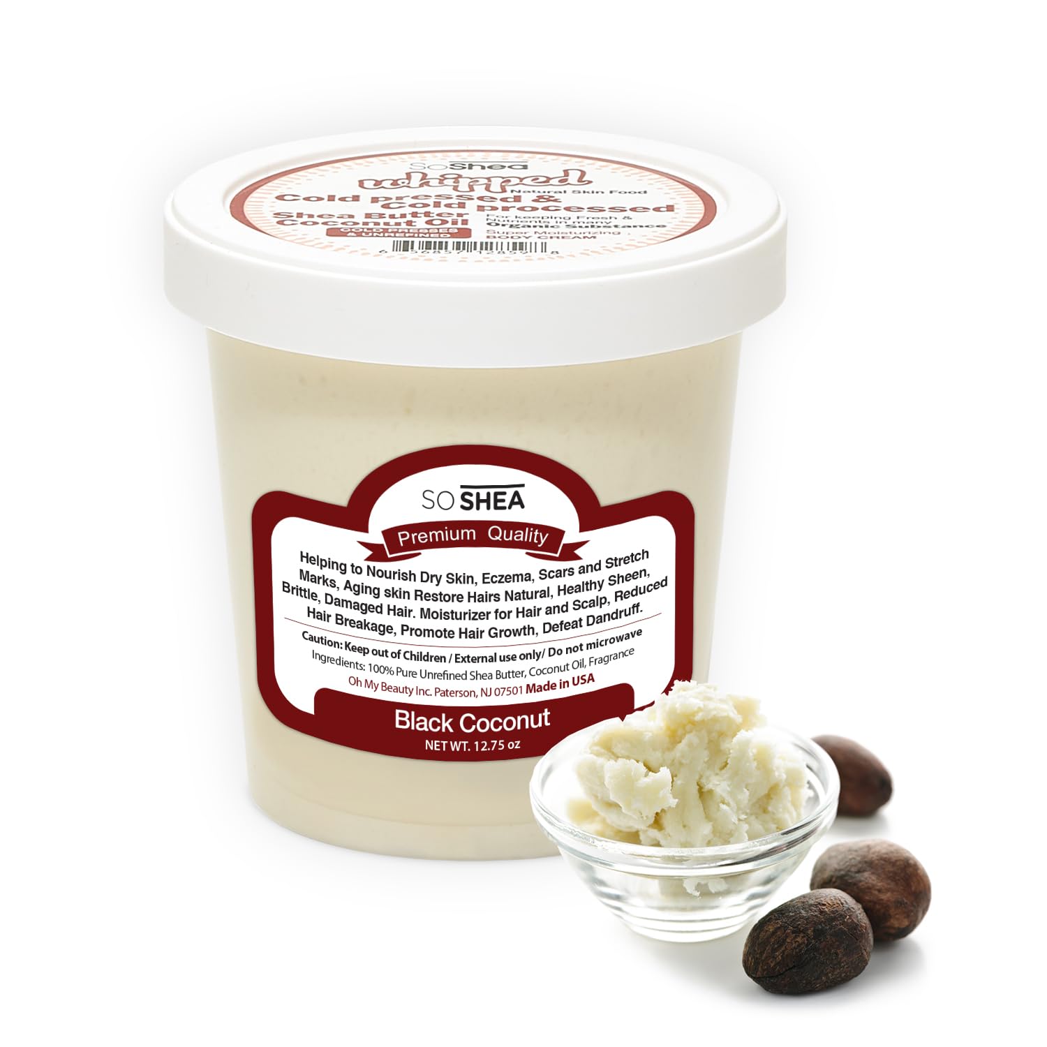 SoShea whipped shea butter in a jar provides deep hydration for the skin.
