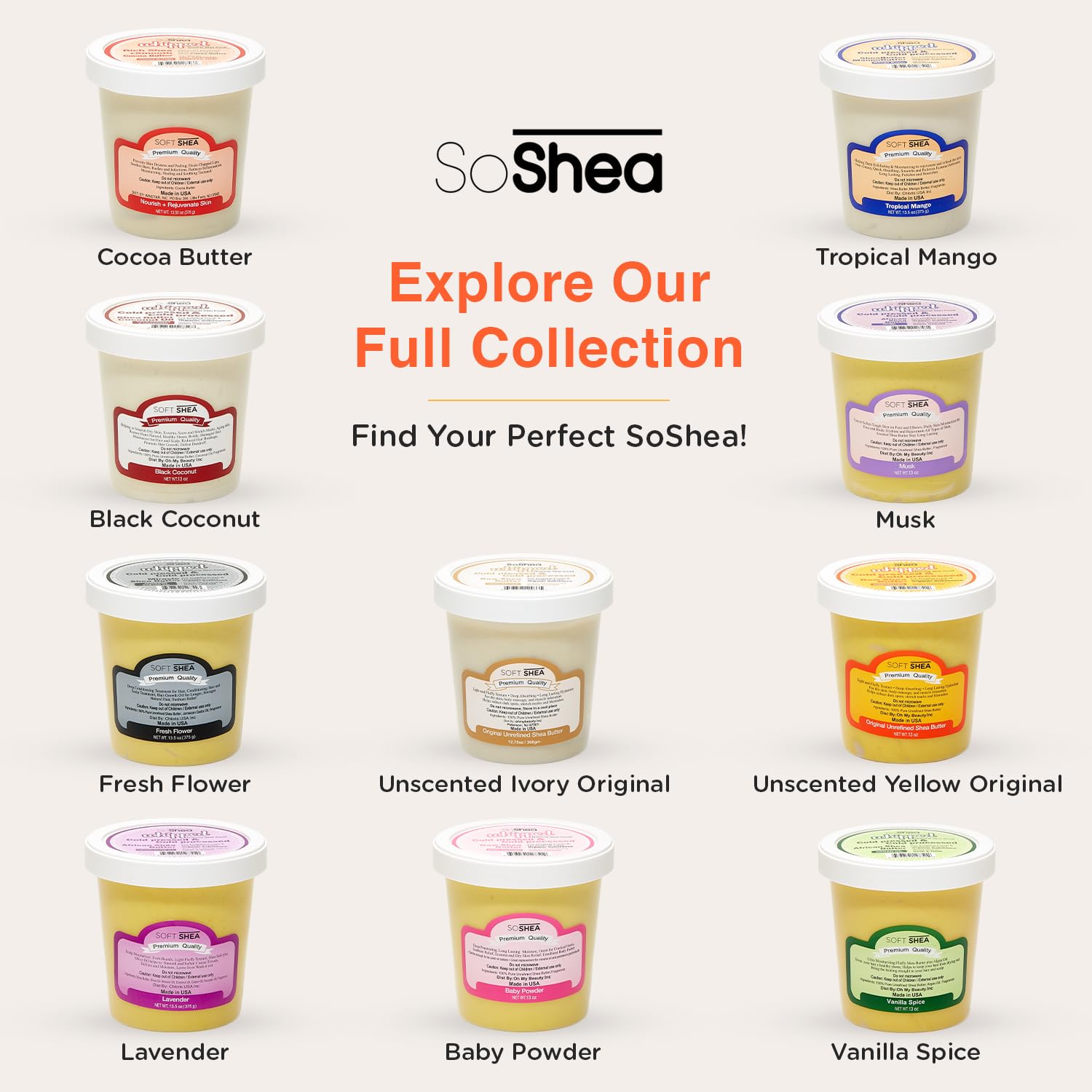 SoShea packaging emphasizes natural ingredients and Ghanaian handcrafted quality.