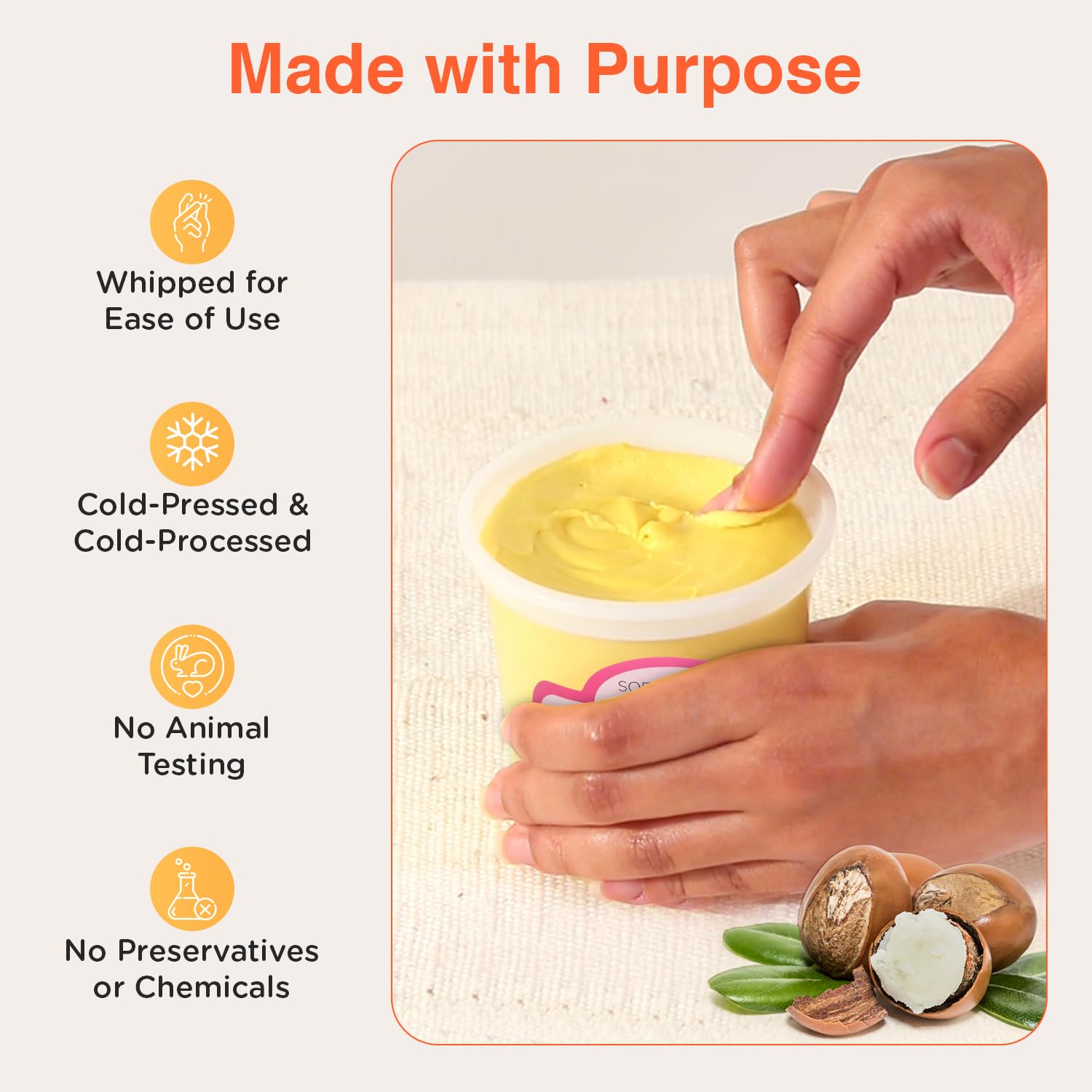 SoShea whipped texture application demonstrates smooth, non-greasy moisturization.