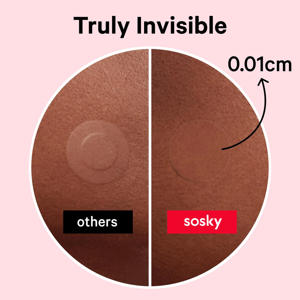 Sosky hydrocolloid acne patches provide fast-action protection for blemishes.