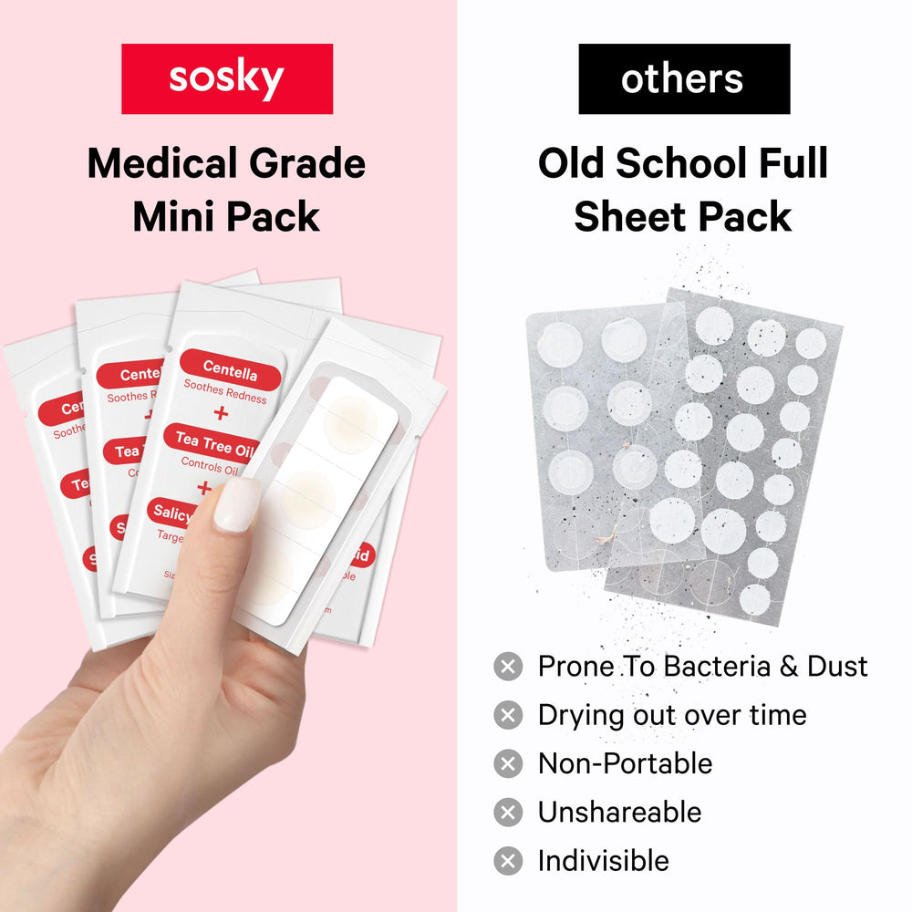 Sosky formula with Tea Tree Oil, Centella, and Salicylic Acid on a blemish