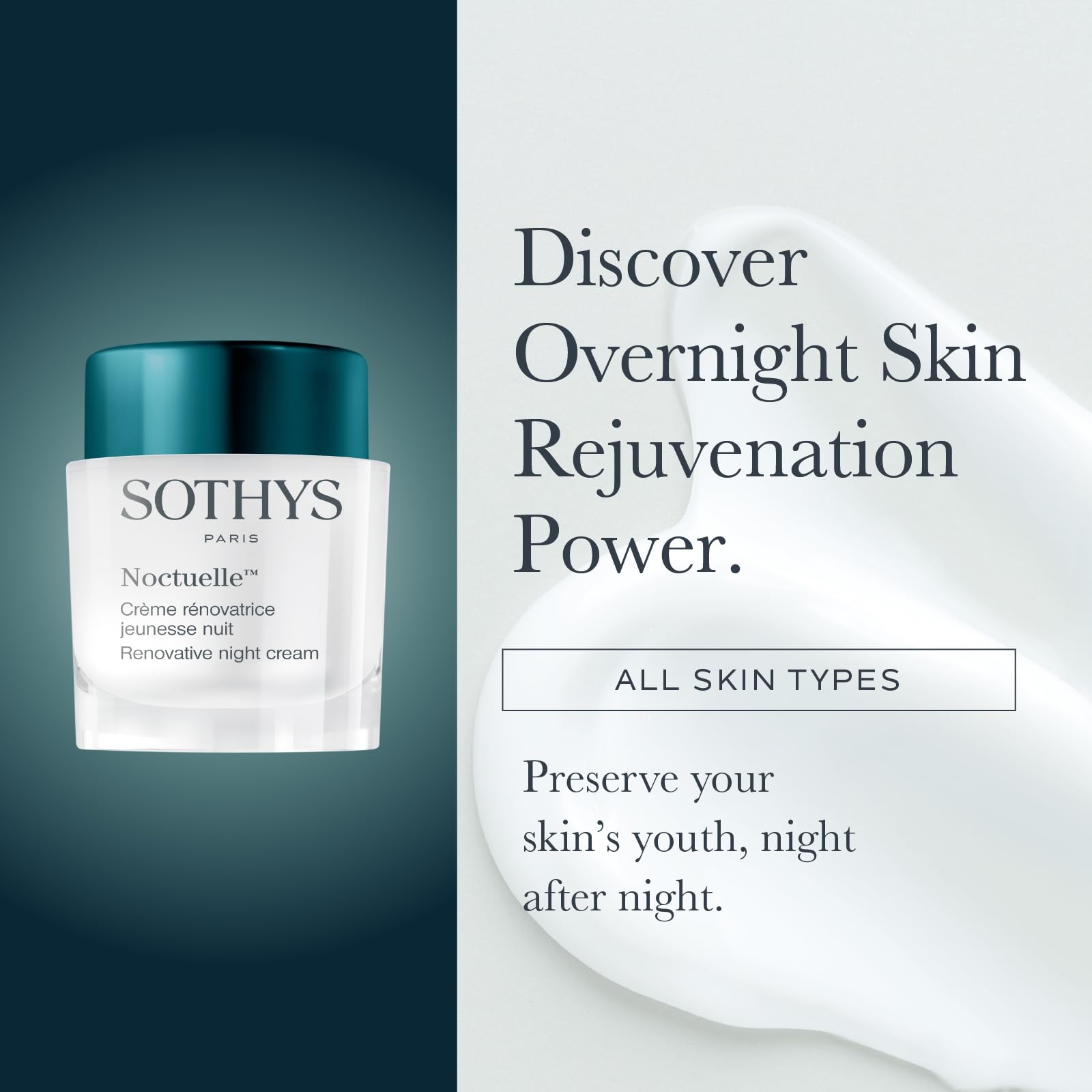 SOTHYS Renovative Night Cream during night routine application demonstrates absorption