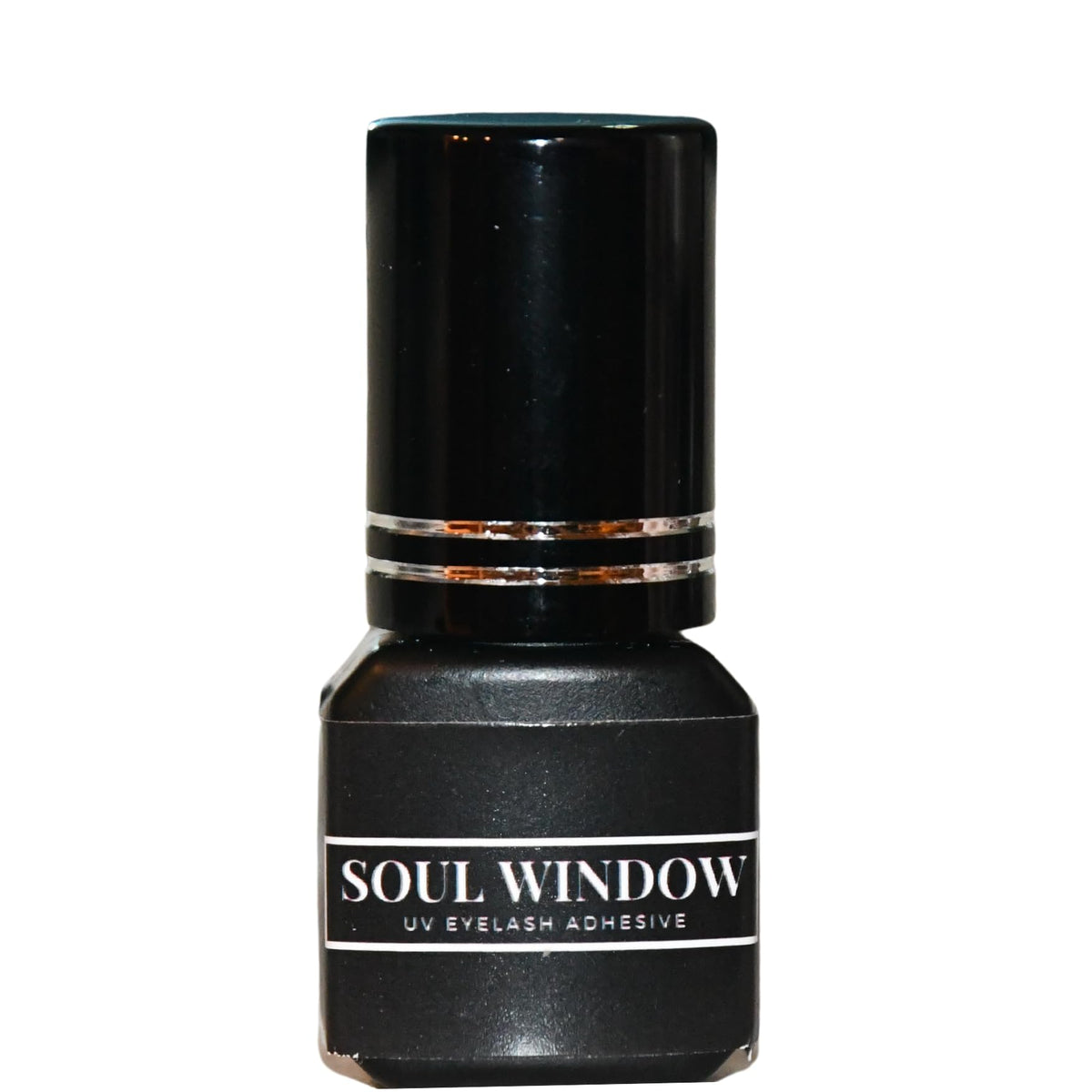 Soul Window UV Eyelash Adhesive bottle close-up showing waterproof, long-lasting bond
