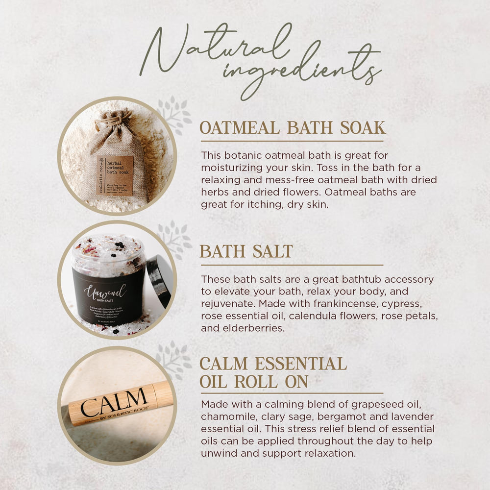 Soulistic Root salts with frankincense, calendula, rose petals, elderberry.