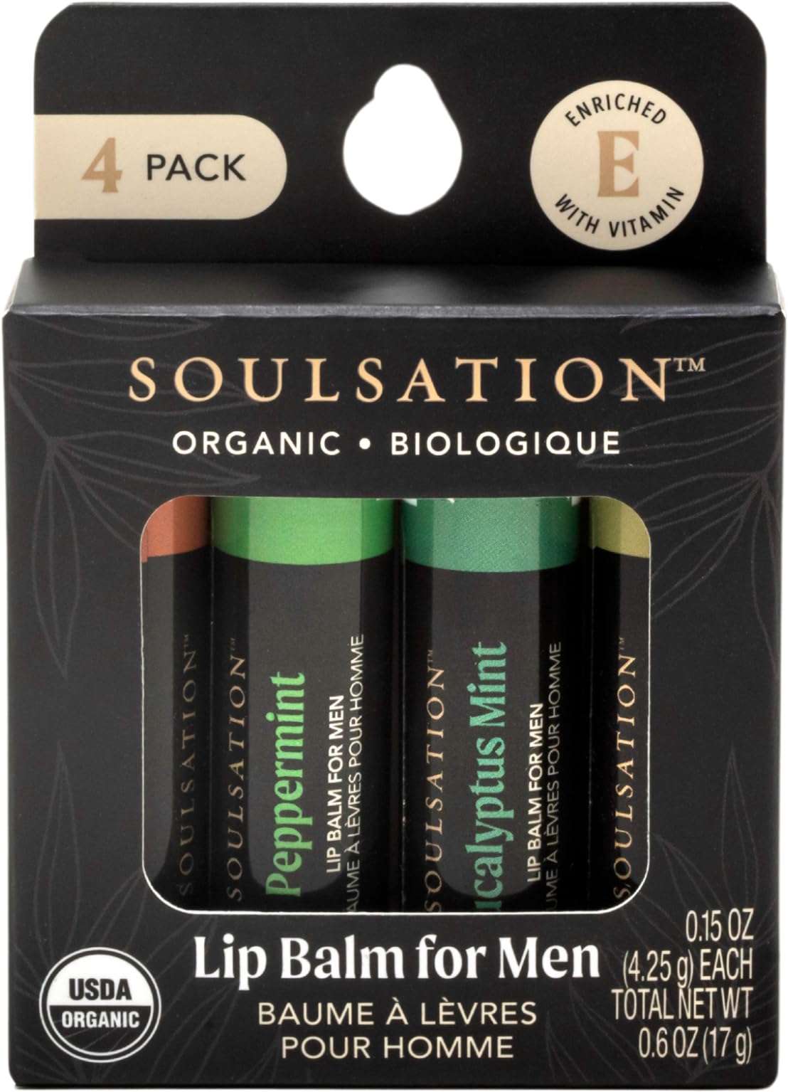 SOULSATION lip balm set eucalyptus mint, hydrating shield for dry lips.