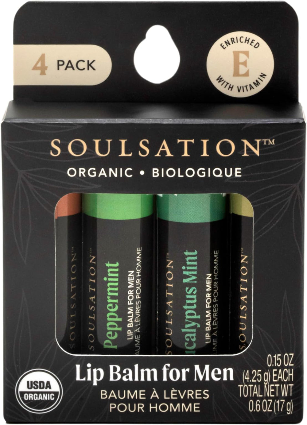 SOULSATION lip balm set eucalyptus mint, hydrating shield for dry lips.