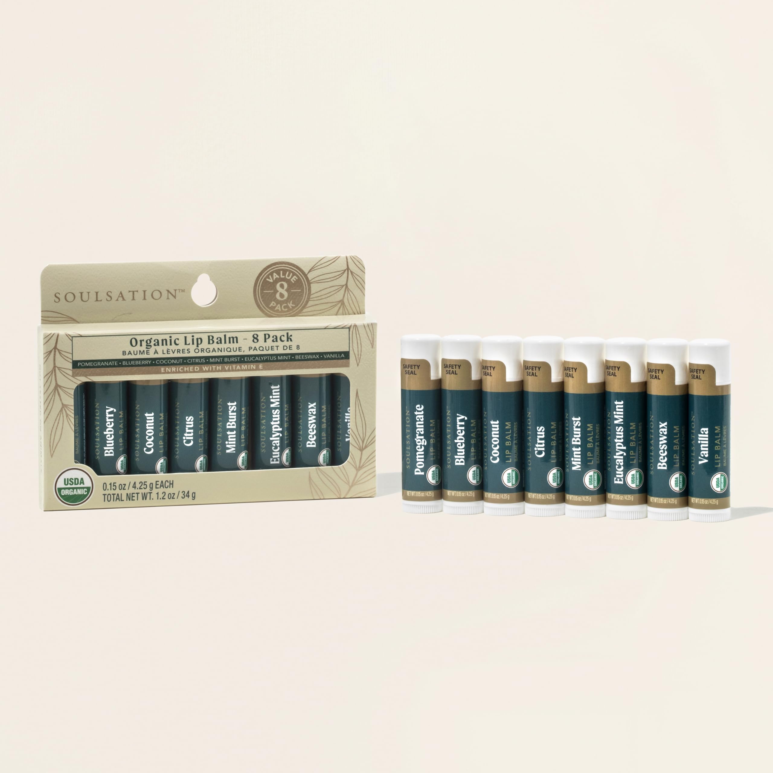 SOULSATION travel-friendly lip balm pack ideal for on-the-go lip care.