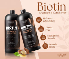 SOULSPA PURE Biotin Conditioner bottle delivers softness and manageability.