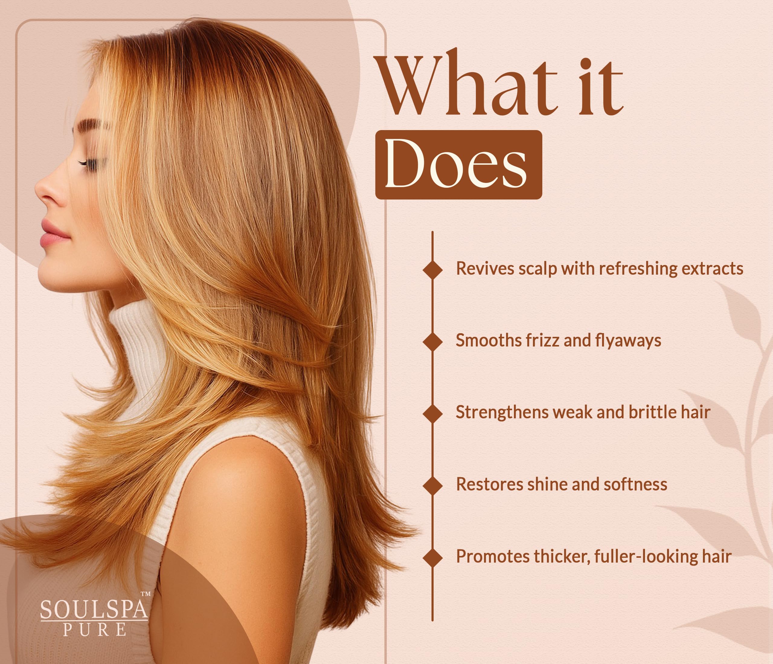 SOULSPA PURE Biotin Shampoo pump for easy daily use.