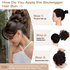 Soulwigger 4.5 inch chignon with extendable design offers versatile styling options.