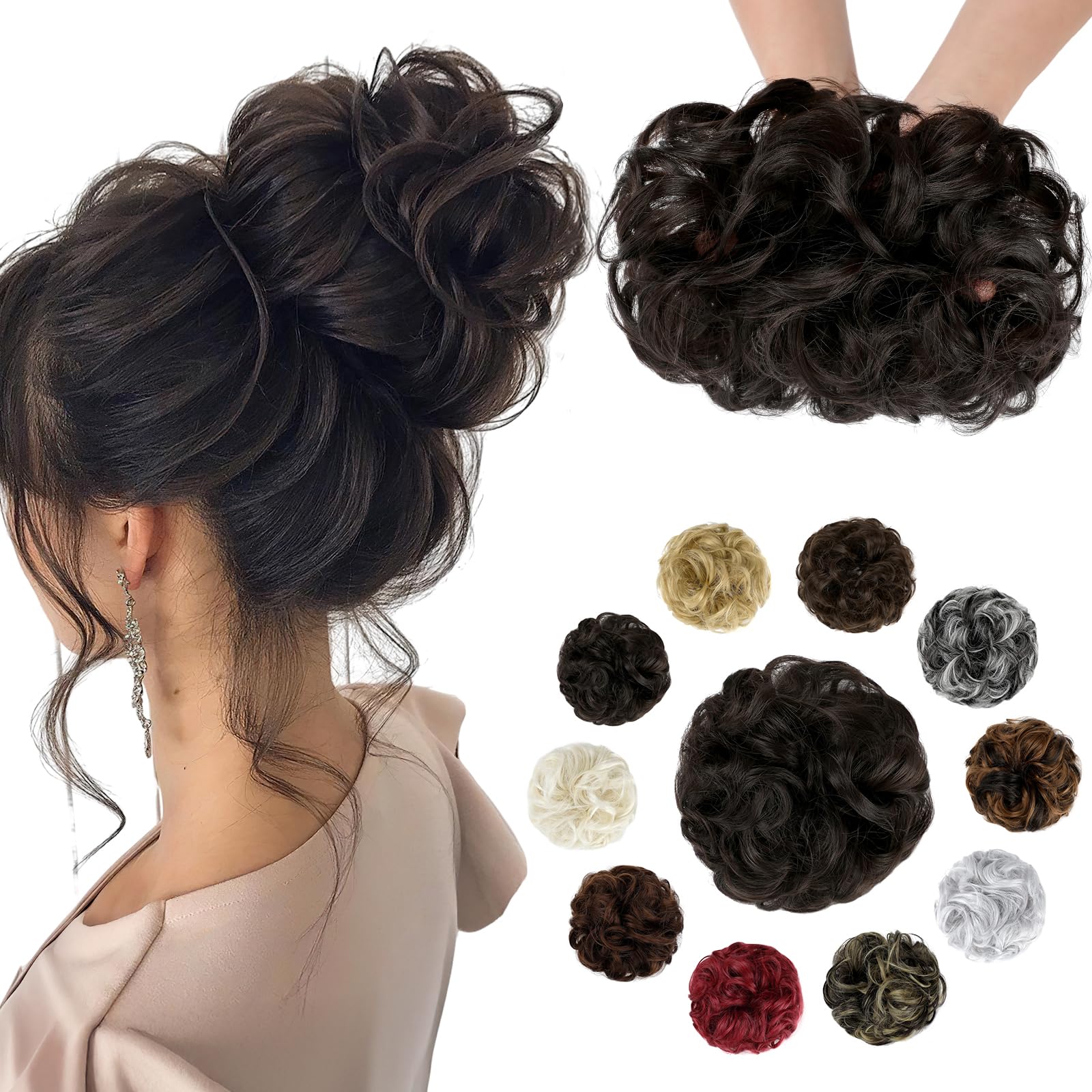 Soulwigger Messy Bun Hair Piece shows fluffy bun for natural updos.