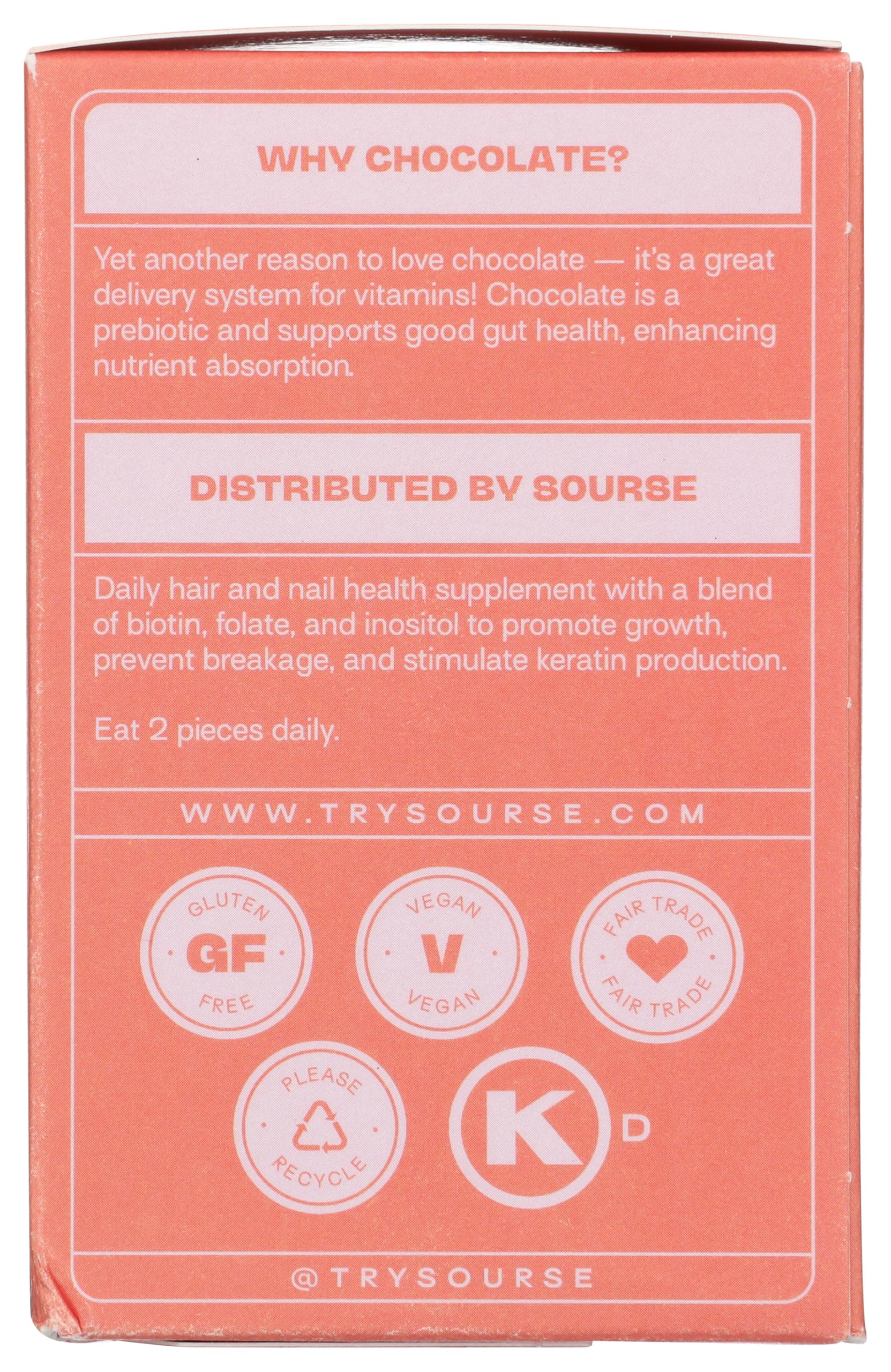 Sourse Hair Grow Bites gummies colorful chewables as daily supplement for hair health.