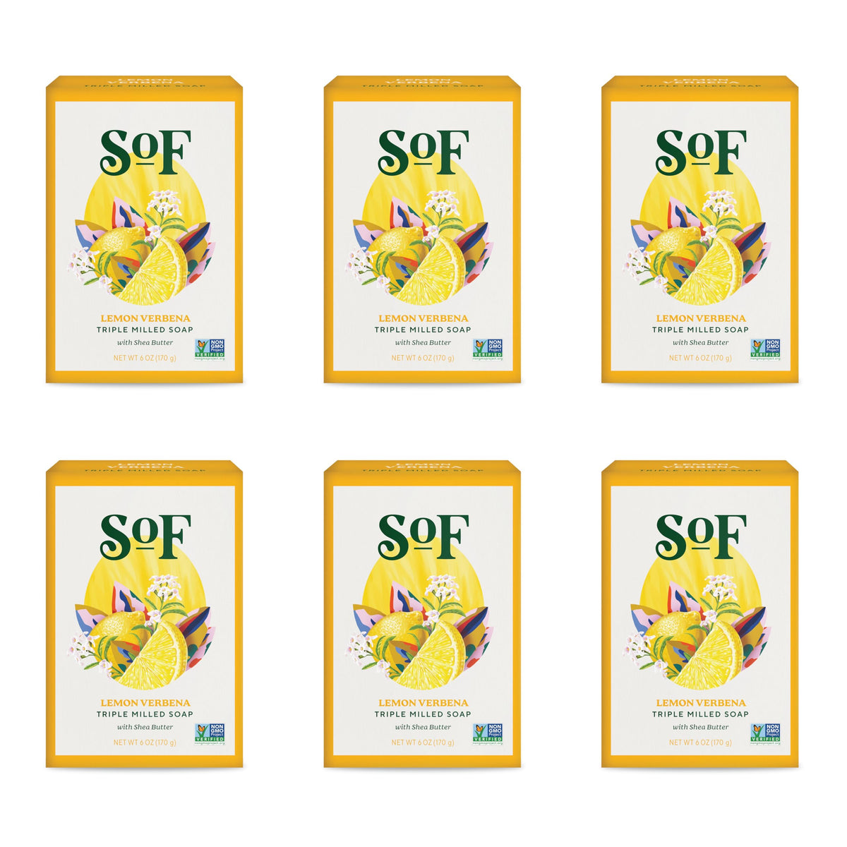 South Of France Lemon Verbena bar soap with creamy lather for refreshing cleansing.