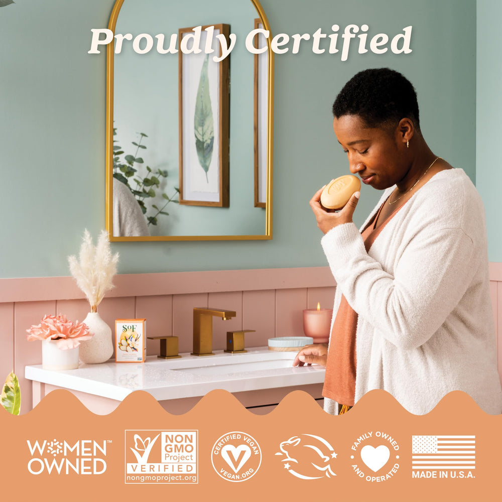 South Of France made-in-America soap label signals craftsmanship