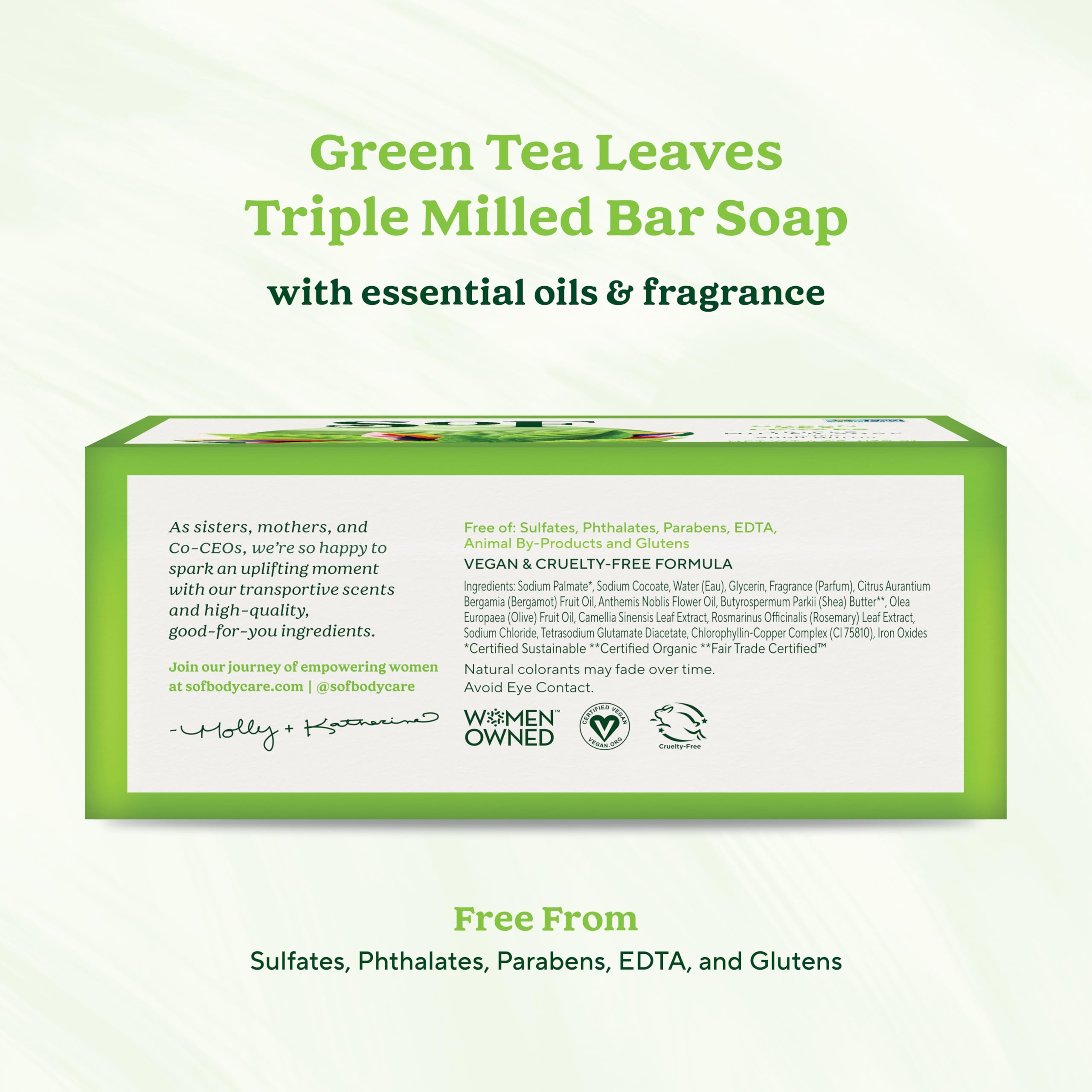 South Of France SoF bar soap with organic shea butter for soft skin.