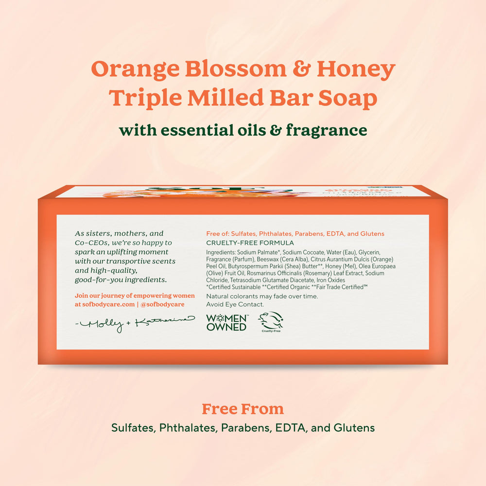 South Of France SoF creamy-lather bar shown for a soothing shower.
