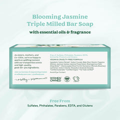 Creamy lather from coconut oil provides gentle cleansing with softness.