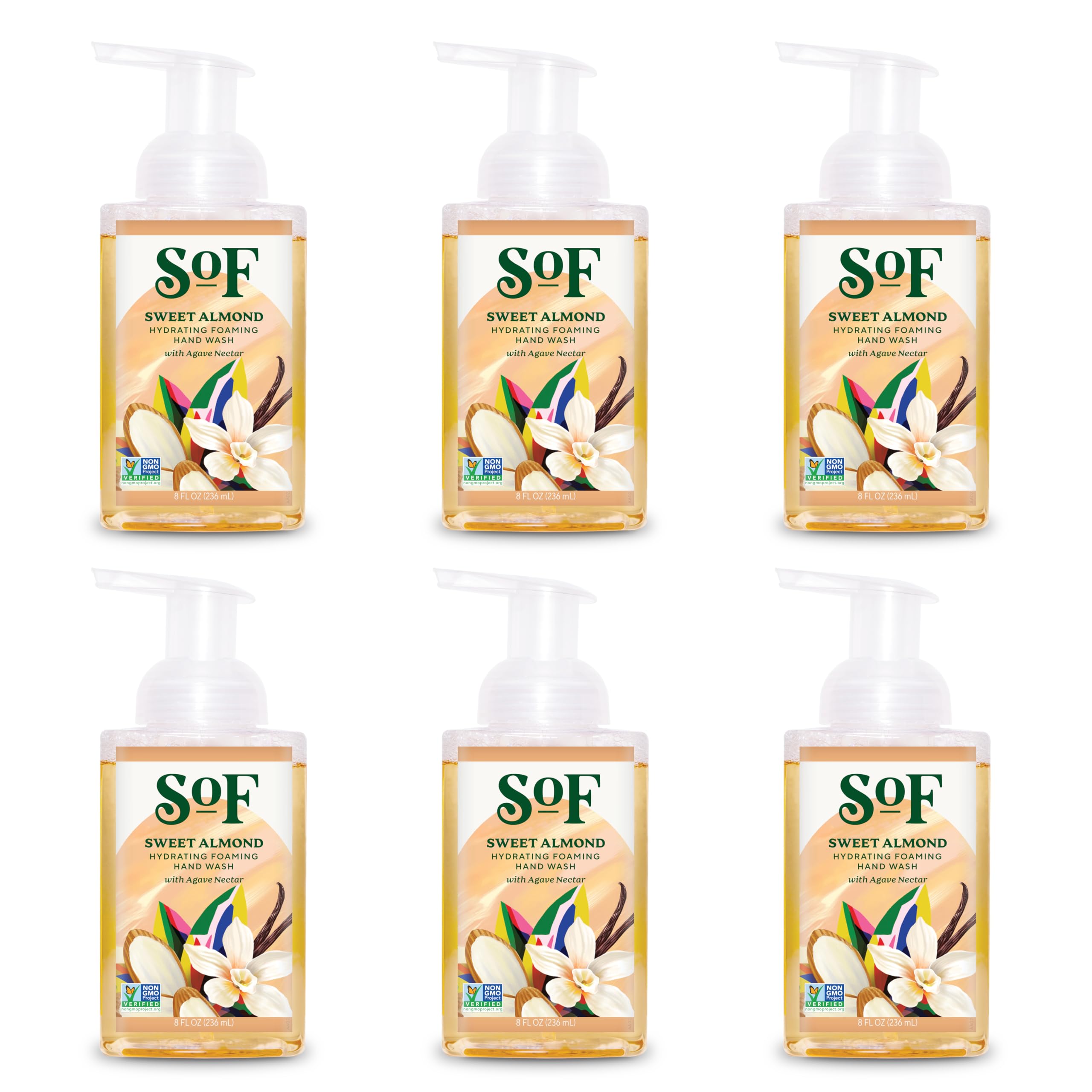 South Of France SoF hydrating foaming hand wash bottle with rich lather for refreshed hands.