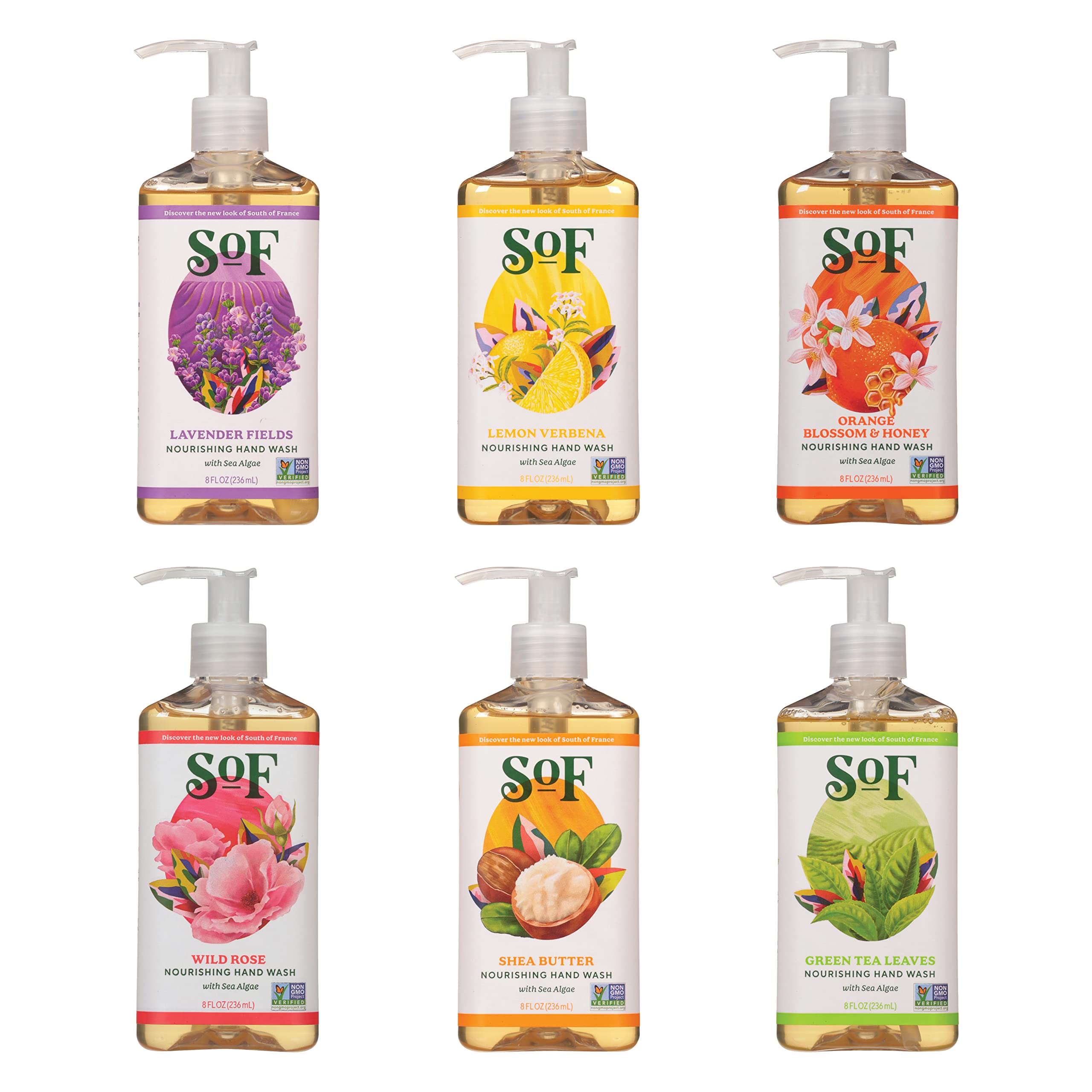 SoF Nourishing Hand Wash bottle front view showing the product line’s packaging.