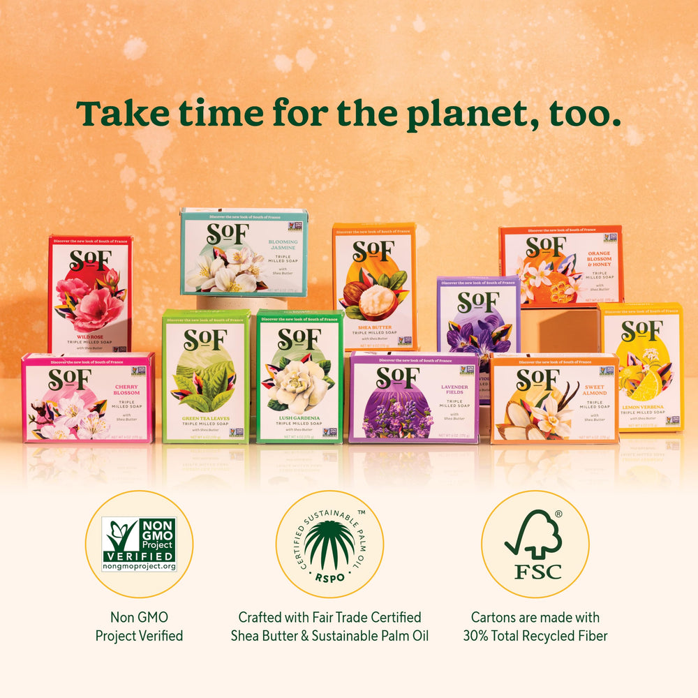 SoF vegan cruelty-free packaging signals ethical cleansing choices.