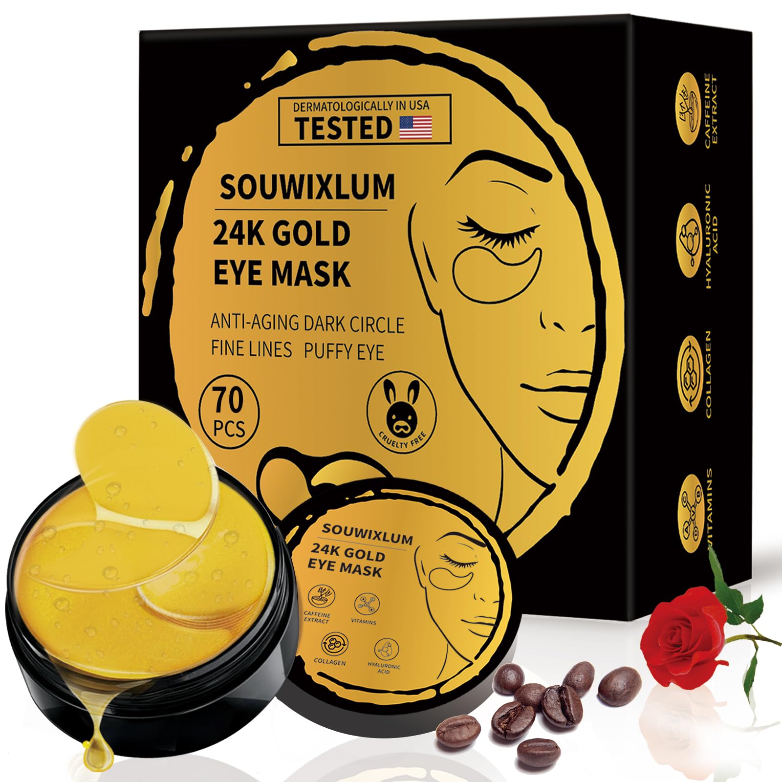 Souwixlum 24K gold eye patch targets puffy eyes for refreshed under-eye skin