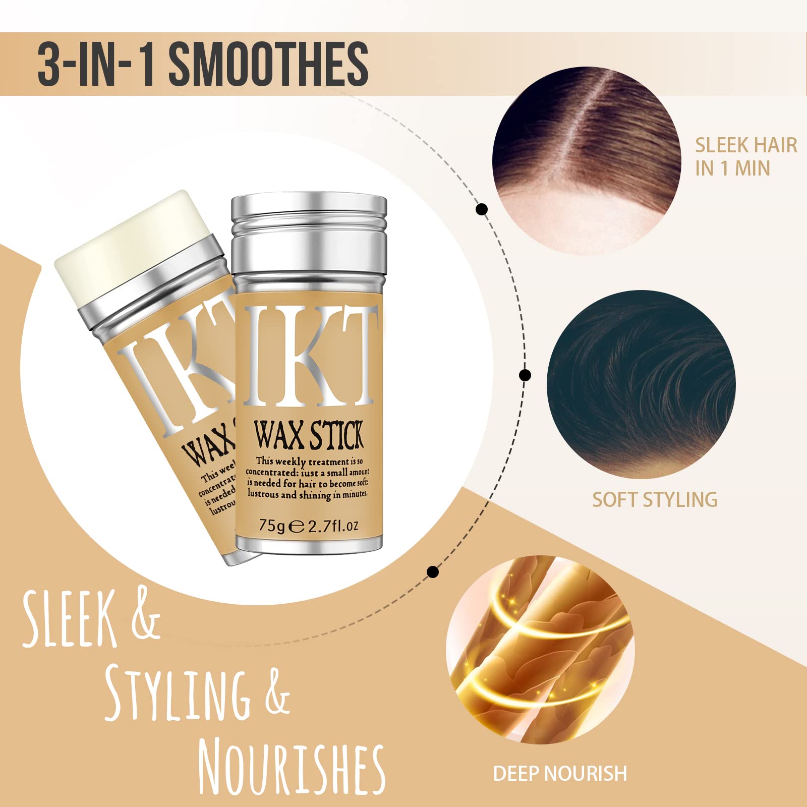 SOVONCARE Hair Wax Stick provides long-lasting hold with a lightweight finish.