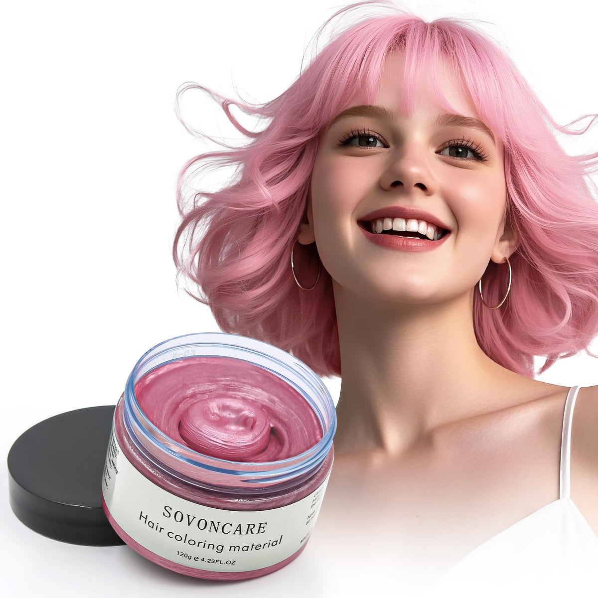 SOVONCARE pink hair wax bottle pour for quick, temporary color you can wash out